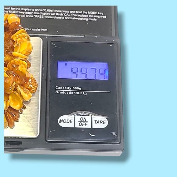 Natural Raw Baltic Amber Chip Necklace 44.7g 26" Butterscotch Cognac Beads - Picture 7 of 15